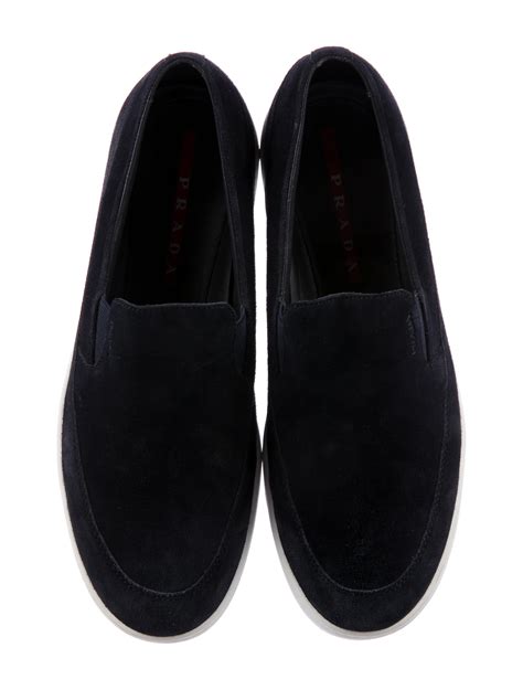 prada suede slip on sneakers.